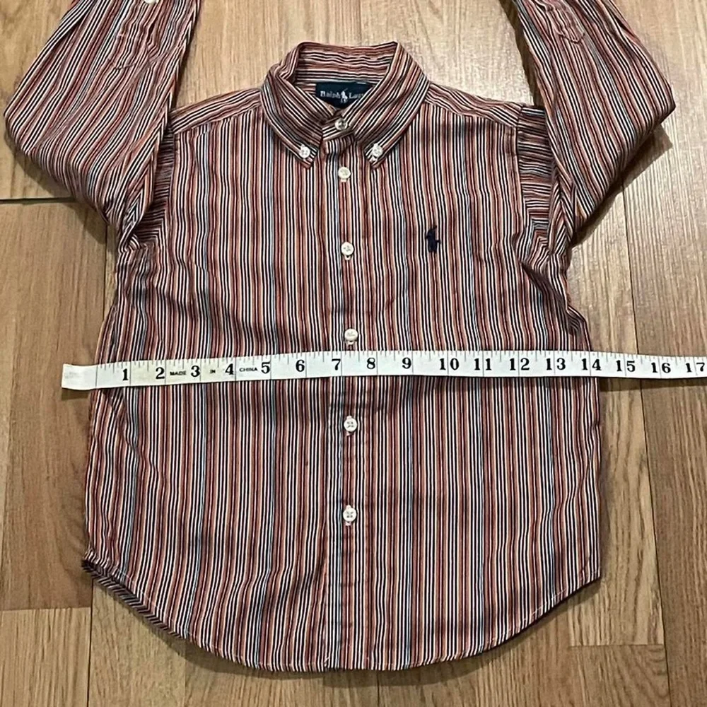 Polo Ralph Lauren Boys' 4T Long Sleeve Button Down Shirt Striped Multicolor